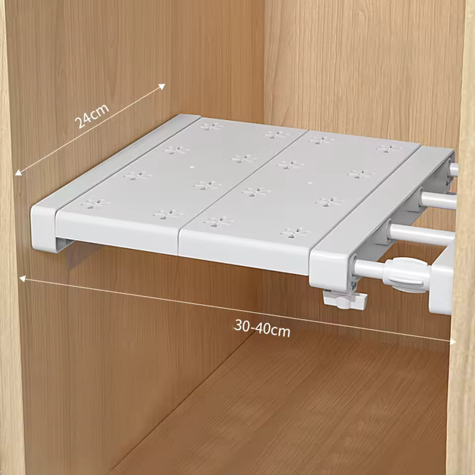 Adjustable Cabinet Shelf Organizer – Expandable Tension Rod Divider for Kitchen & Closet, Space-Saving DIY Storage