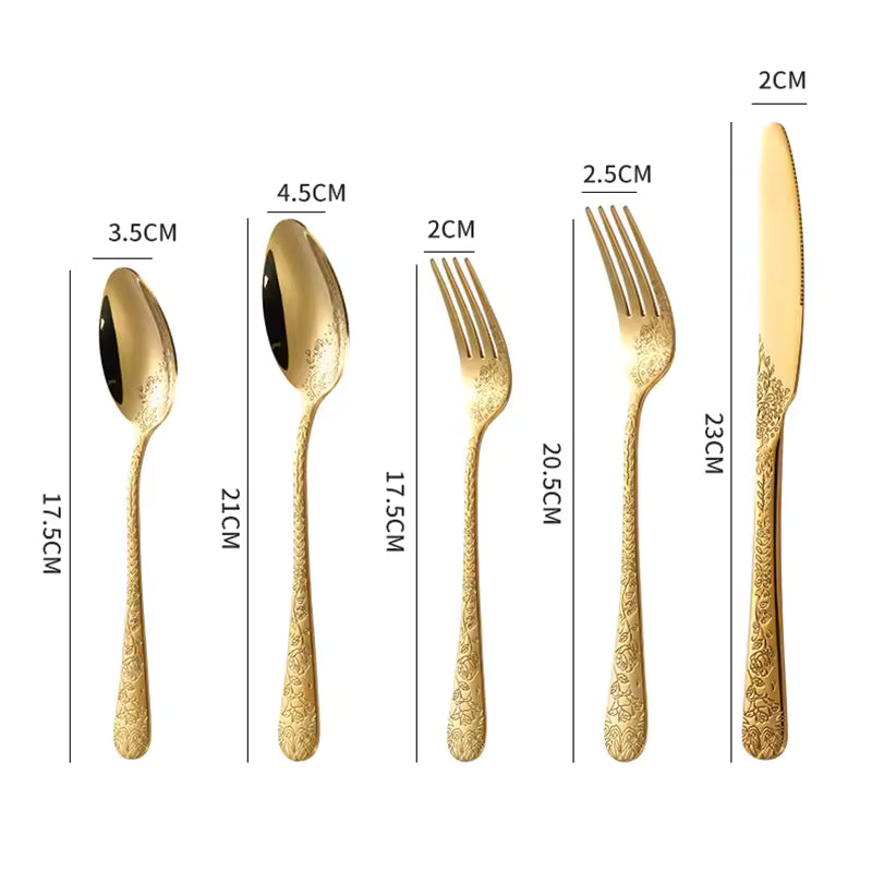 5/16-Piece Stainless Steel Cutlery Set with Storage Box – Fork, Spoon & Knife Dinnerware Set