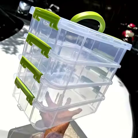4-Layer Stackable Clear Plastic Drawer Organizers with Dividers
