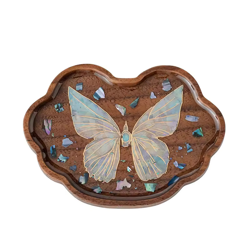 Handmade Resin River Coaster – Walnut & Ebony Wood Epoxy Cup Holder for Home Bar & Coffee Table