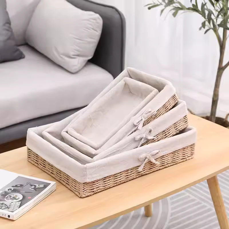 Set of 6 Handmade Storage Baskets – Multifunctional Desk Organizer for Snacks & Essentials