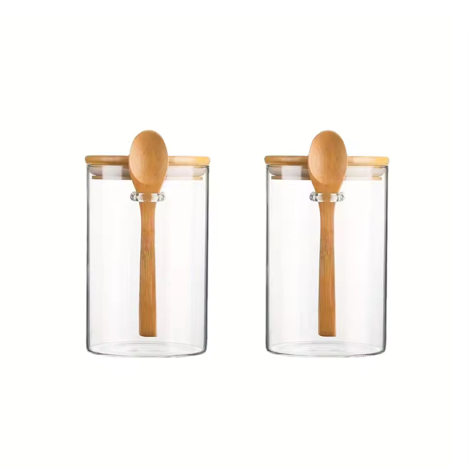 Airtight Glass Jars with Lids & Spoon – 16oz Overnight Oats Containers (1–4 Pack)