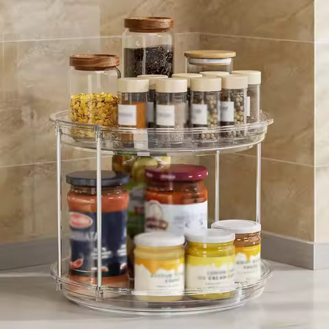 Premium Bamboo Kitchen Organizer – Minimalist Multi-Compartment Rack for Spices, Oils & Sauces