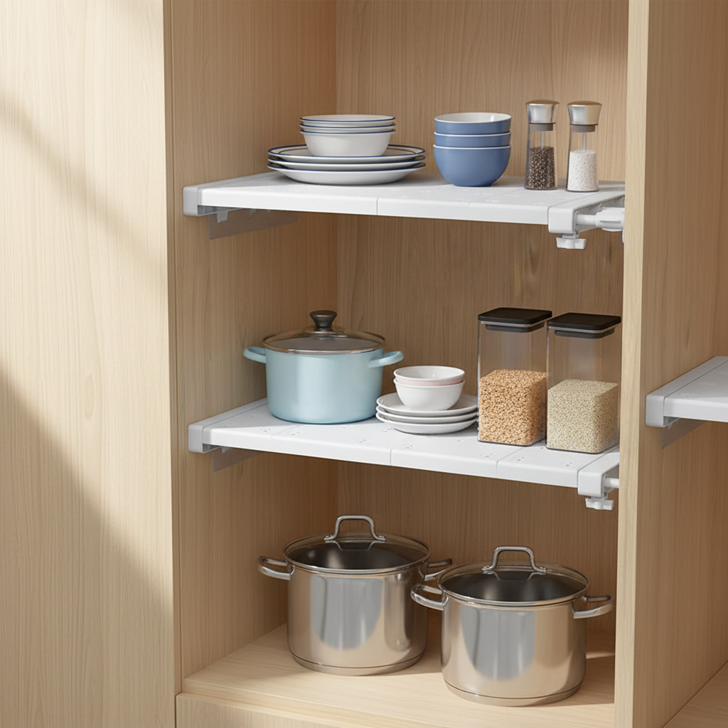 Adjustable Cabinet Shelf in Closet