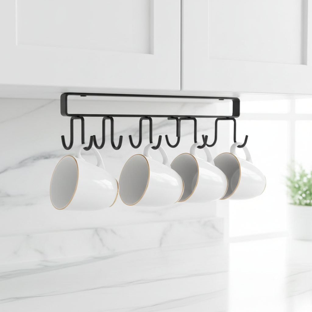 Double Row Mug Hook Rack – Professional Product Image