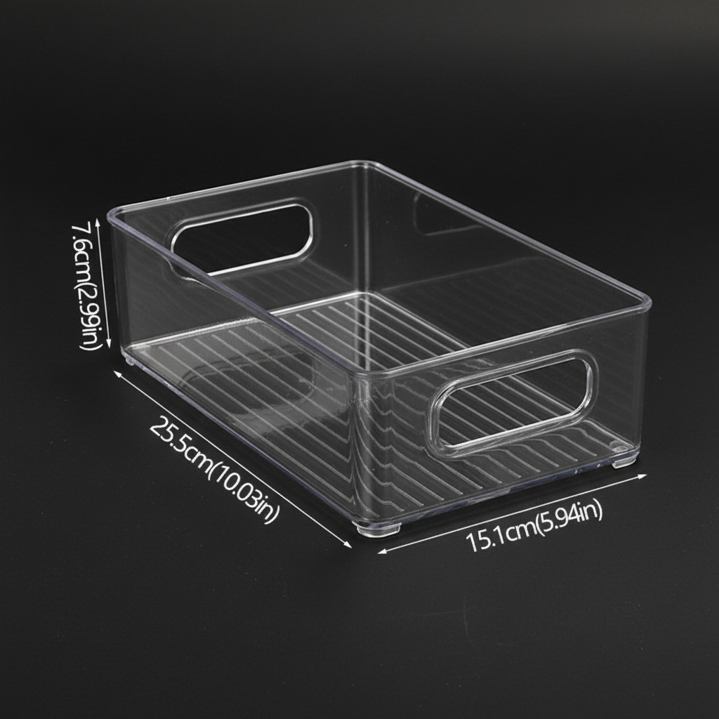 Stackable Fridge Organizer Bins with Handle – Clear Plastic Storage Containers for Refrigerator, Freezer & Pantry