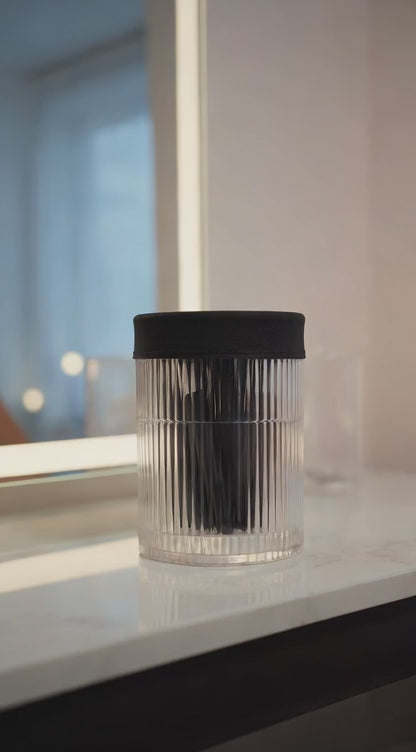 Rotating Makeup Brush Organizer with Dust-Proof Lid – Vanity Storage for Brushes & Lipsticks