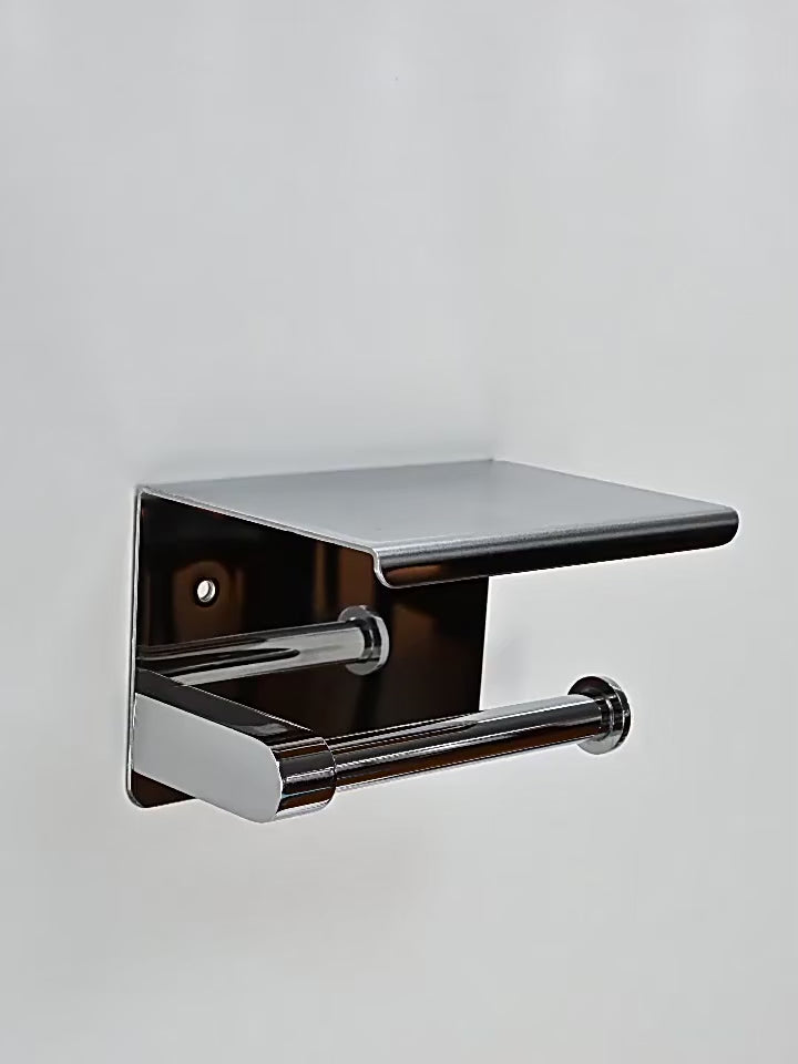 Wall Toilet Paper Holder – 304 Stainless Steel, No Drilling Required