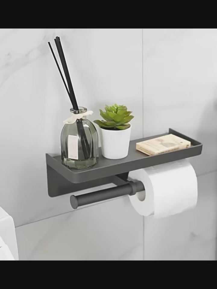 Wall-Mounted Toilet Paper Holder | Aluminum Alloy Bathroom Tissue Dispenser